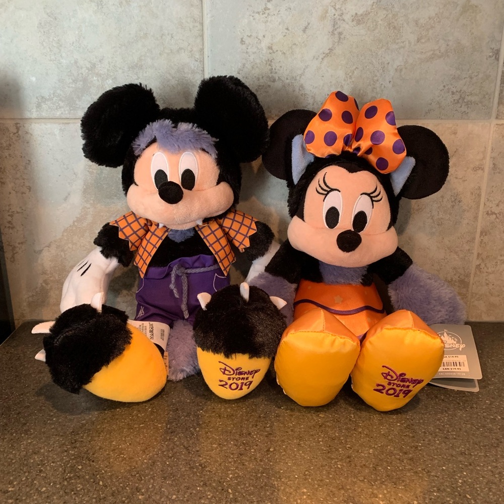 Disney - Disney Store 2019 Mickey and Minnie Halloween Plushes